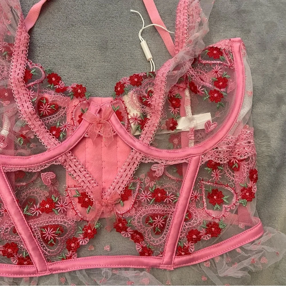 New! For love and lemons whimsical garden bustier bra top 10101 - Picture 9 of 12